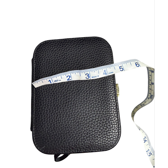 Black Pebbeled Faux Leather Travel Jewelry Organizer - Picture 11 of 11